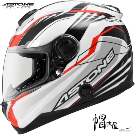 【帽牧屋】ASTONE GT1000F AC6 全罩式安全帽 碳纖維 內墨片 輕量 內襯全可拆 雙D扣 白/紅