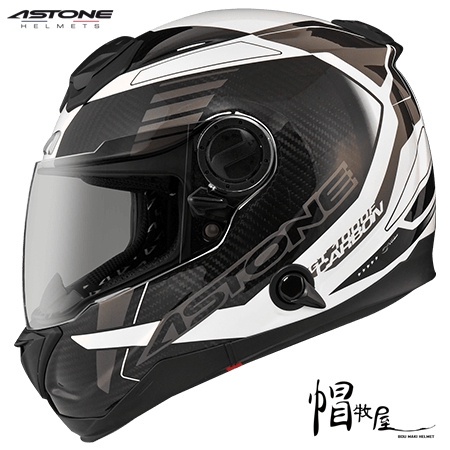 【帽牧屋】ASTONE GT1000F AC12 全罩式安全帽 碳纖維 內墨片 輕量 內襯全可拆 雙D扣 透明碳纖/白