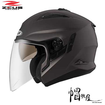 【帽牧屋】瑞獅 ZEUS ZS-613B 四分之三罩安全帽 半罩 3/4 內墨鏡 內襯全可拆 插扣 消光深灰