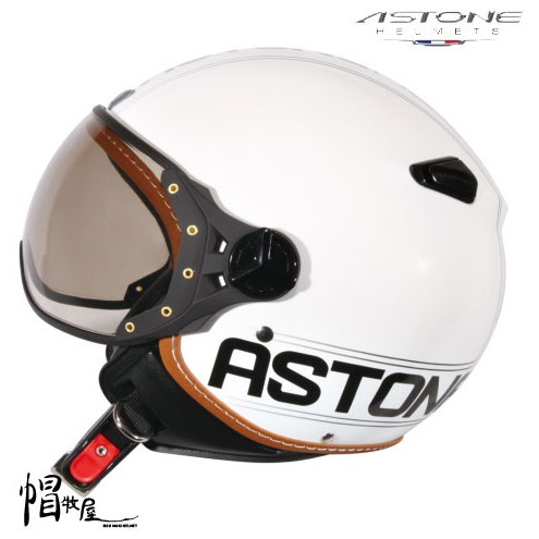 【帽牧屋】法國 ASTONE KSR-DD52 復古3/4安全帽 半罩 飛行員 白/黑