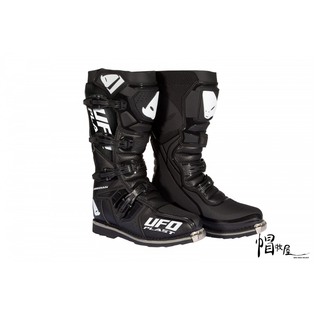 【帽牧屋】MOTOCROSS OBSIDIAN ADULT BOOTS  UFO 入門款越野車靴 滑胎【黑色】