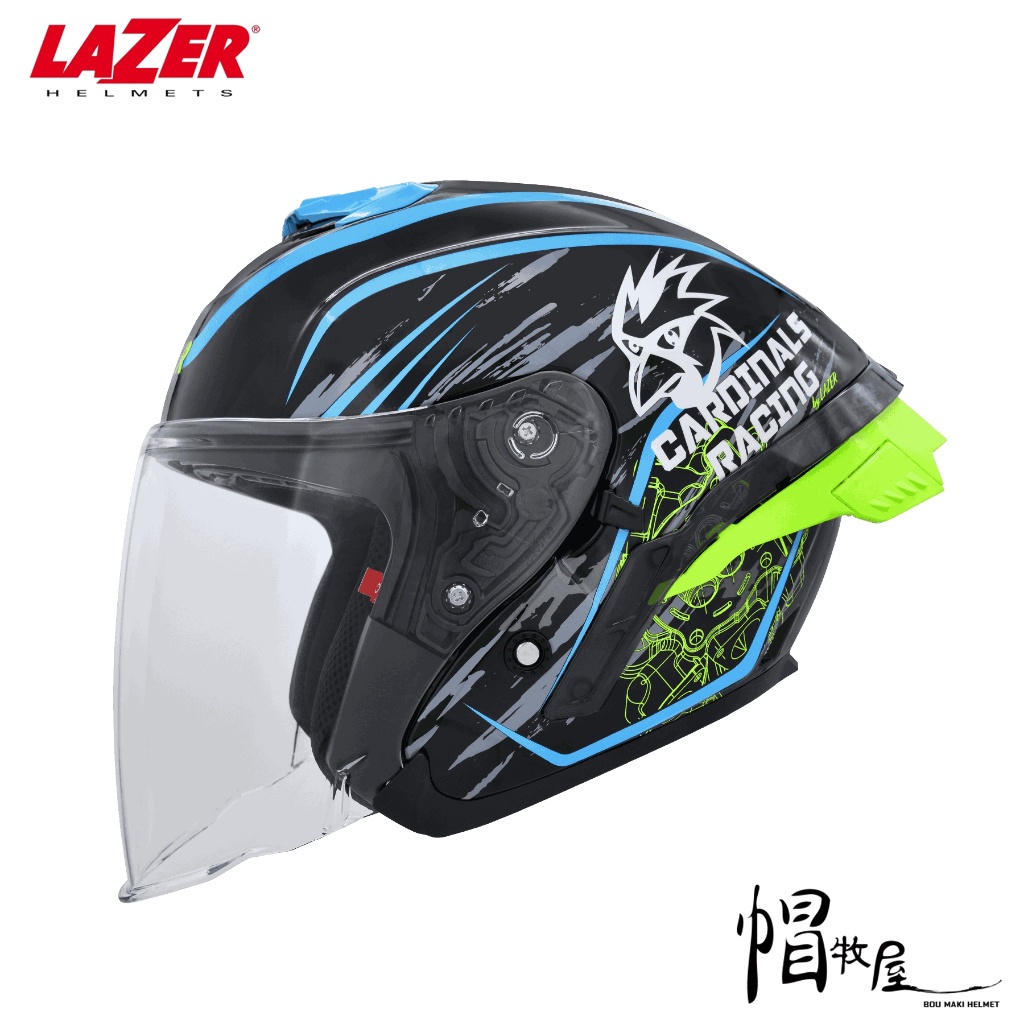 【帽牧屋】LAZER Tango SR Cardinals Racing 半罩 安全帽 3/4罩 大鴨尾 內墨片 亮黑