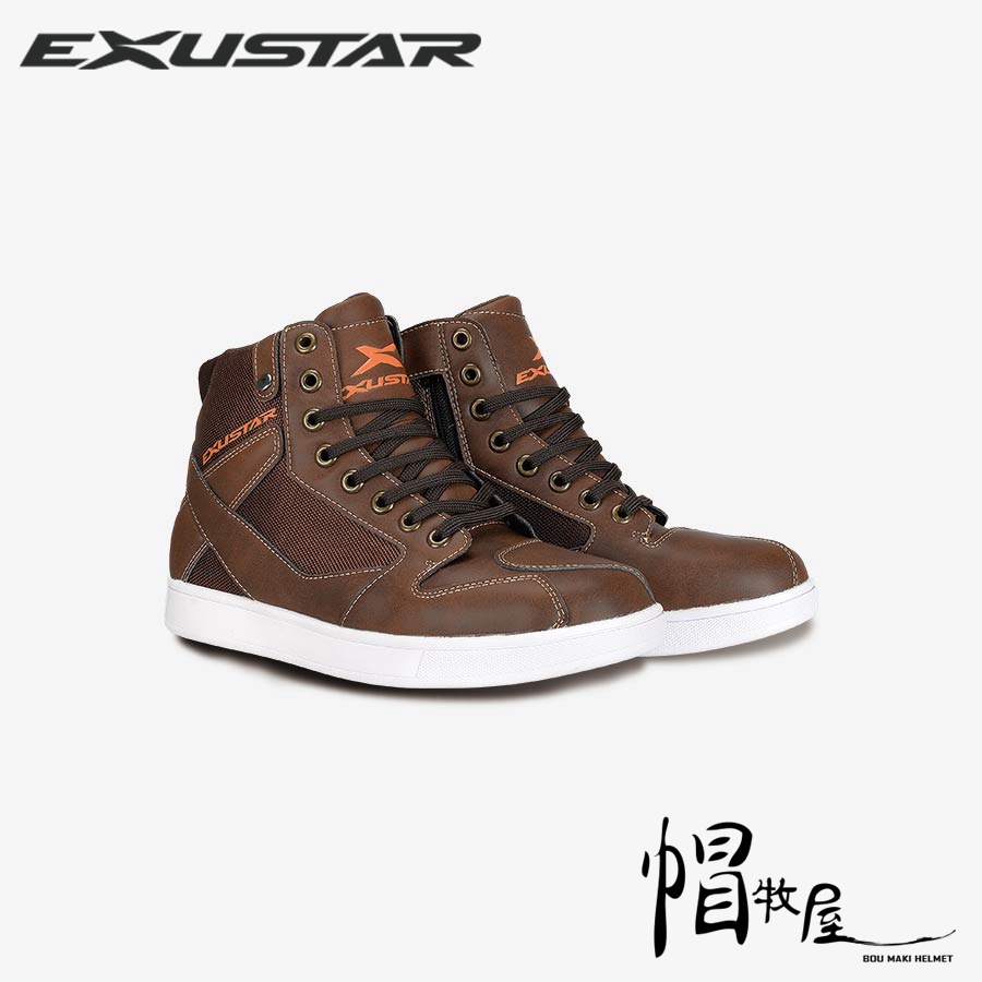 【帽牧屋】EXUSTAR E-SBT197W 車靴 防水 防摔鞋 防水車靴 透氣 拉鍊 休閒 車靴 賽車靴 棕色