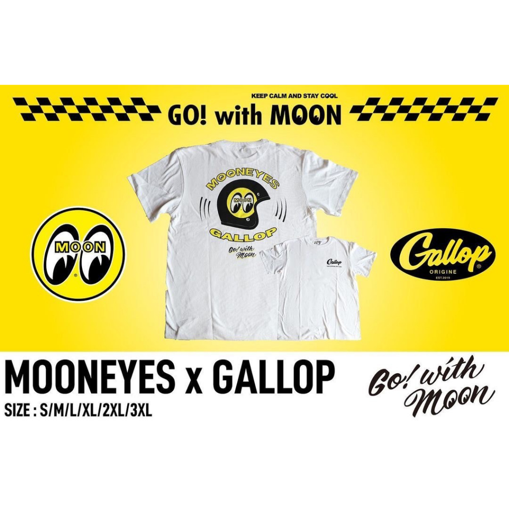 【帽牧屋】 MOONEYESx Gallop 短袖上衣 T-shirt 白色 黑色衣服 T恤