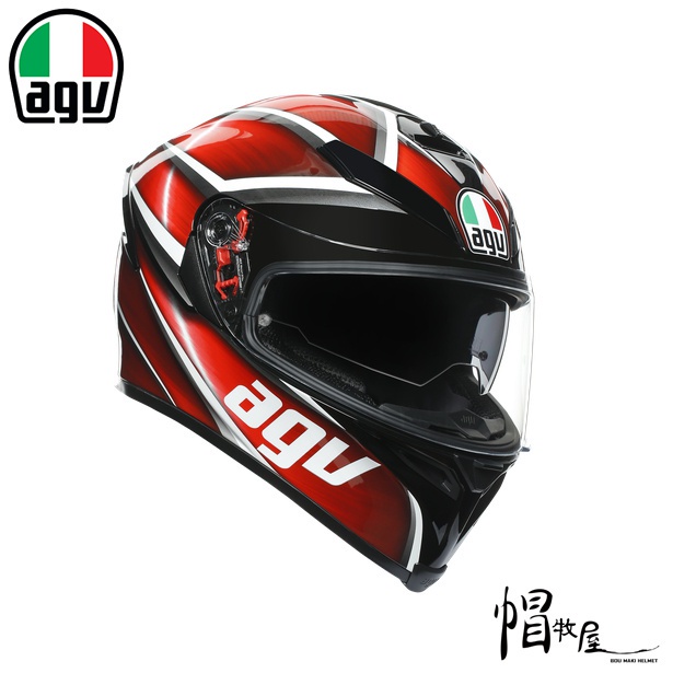 【帽牧屋】AGV  K5 S TEMPEST 全罩安全帽 亞洲版 全罩安全帽 內墨片 內襯全可拆 黑紅