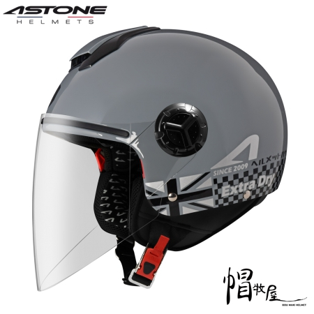 【帽牧屋】ASTONE CJ500 LL11 歐風機能帽款 3/4安全帽 半罩  內藏墨鏡【水泥灰/銀】