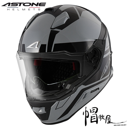 【帽牧屋】法國 ASTONE MX800B BF9 全罩安全帽 內墨片 內襯全可拆 預留耳機槽 眼鏡溝 水泥灰 黑