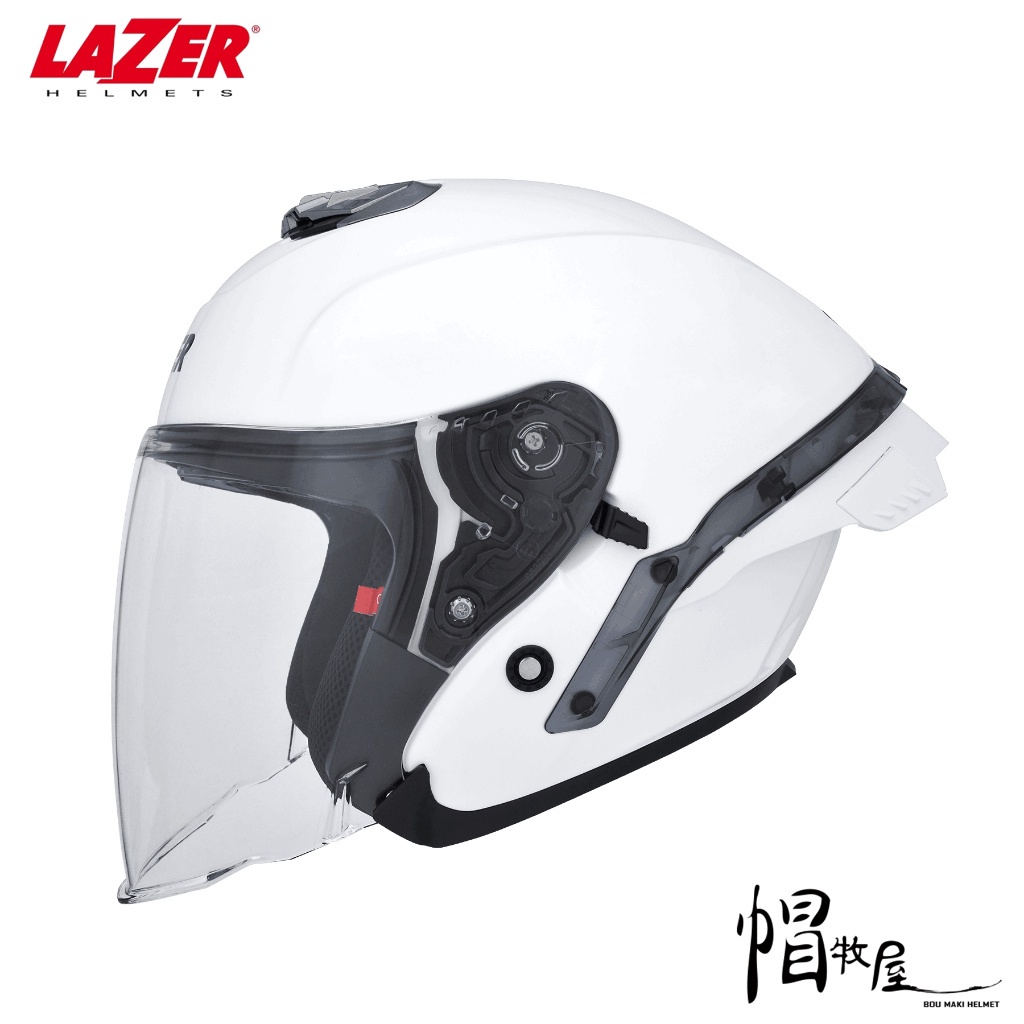 【帽牧屋】LAZER Tango SR 半罩 安全帽 3/4罩 大鴨尾 內墨片 藍芽耳機槽 亮白