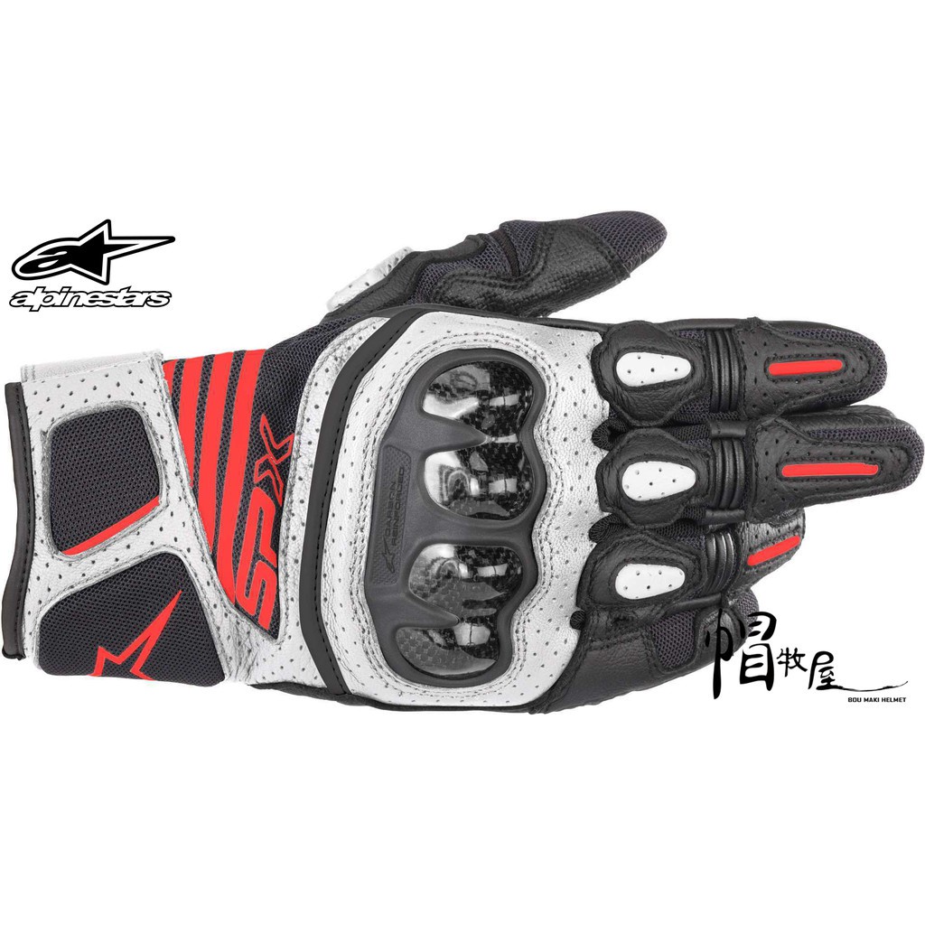 【帽牧屋】義大利 Alpinestars SPX Air Carbon V2 防摔手套 夏季 手套 碳纖護具 黑/白紅