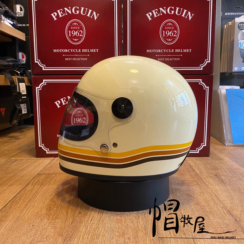 【帽牧屋】海鳥 PENGUIN 500TX-F 樂高帽 寬嘴窄口 全罩安全帽 復古 DOT 休閒 排齒扣 三線 乳白